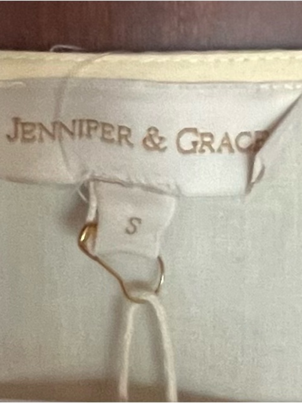 Jennifer & Grace Zelia Tie Front Top  Embroidered Cross Stitch Flowers S (Sezane - Picture 3 of 4